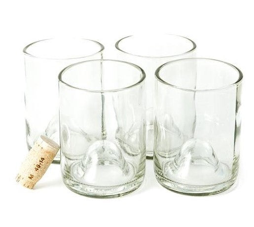 Wine Punts Tall Blue Flat Bottom Drinking Glasses Set Of 4